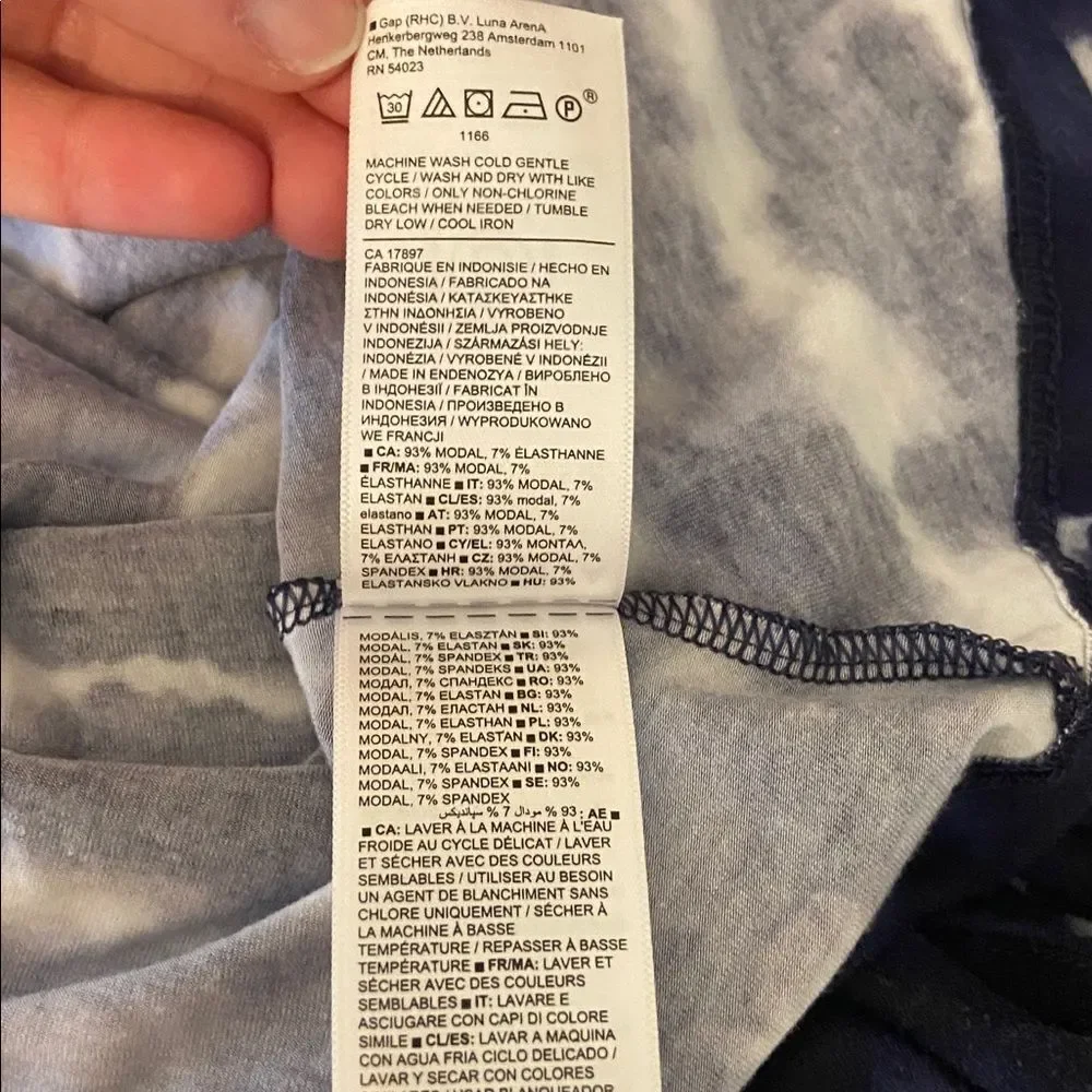 Athleta Navy Blue & White Santorini Thera Printed Dress Size Large
